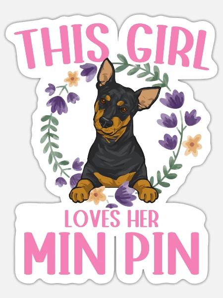 Zwergpinscher Rehpinscher Min Pin Hund - Sticker Größe S (10 x 10 cm) - Mattweiß