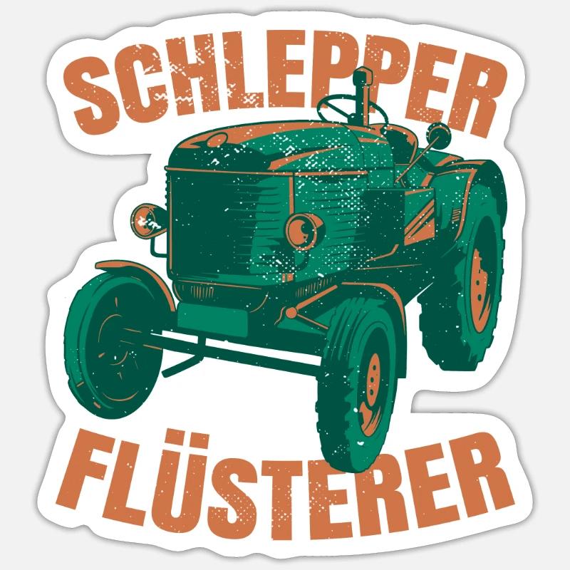 Schlepper Flüsterer - Sticker Größe S (10 x 10 cm) - Mattweiß