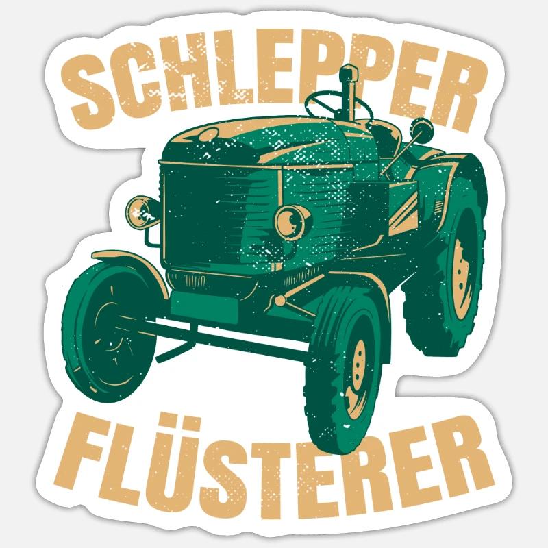 Schlepper Flüsterer - Sticker Größe S (10 x 10 cm) - Mattweiß
