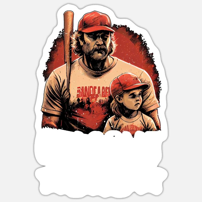 Dugout Dad 6 - Sticker Größe S (10 x 10 cm) - Mattweiß