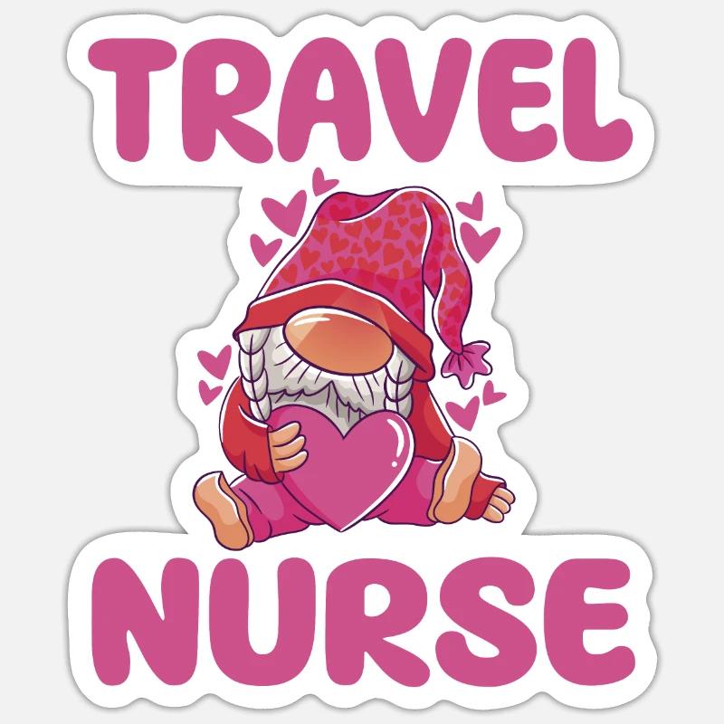 Cute temporary work nurse Sticker size S (10 x 10 cm)