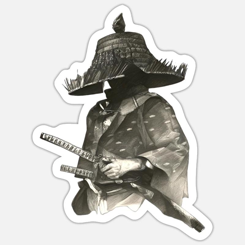 Lone Ronin Samurai Sticker Größe S (10 x 10 cm)
