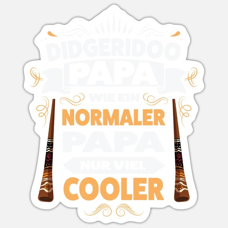 Didgeridoo Papa Didgeridoo-Spieler Geschenk - Sticker Größe S (10 x 10 cm) - Mattweiß