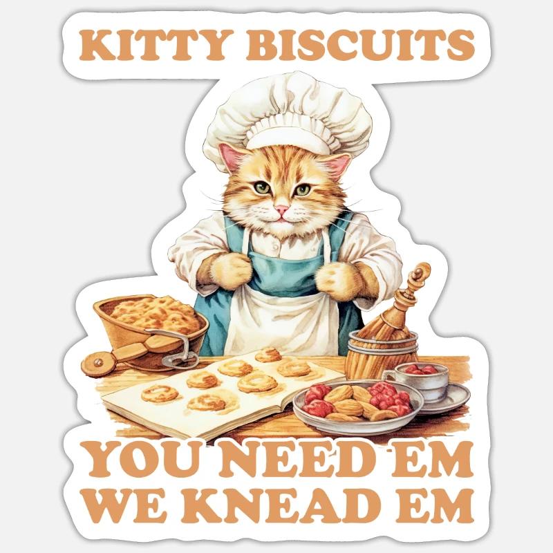 Kitty Biscuits Cat Cat Biscuits Baker Baker Sticker taille S (10 x 10 cm)
