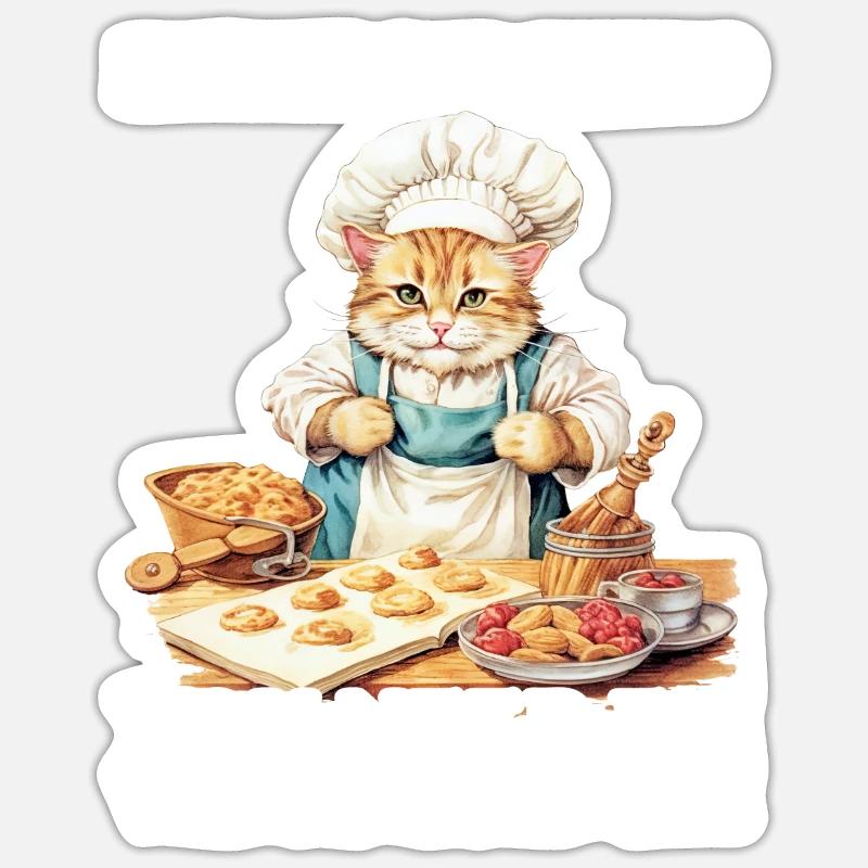 Kitty Biscuits Cat Cat Biscuits Baker Baker Sticker taille S (10 x 10 cm)