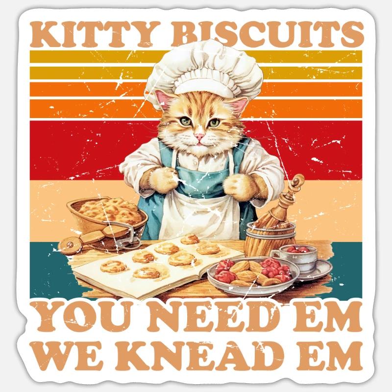 Kitty Biscuits Cat Cat Biscuits Baker Baker Sticker taille S (10 x 10 cm)