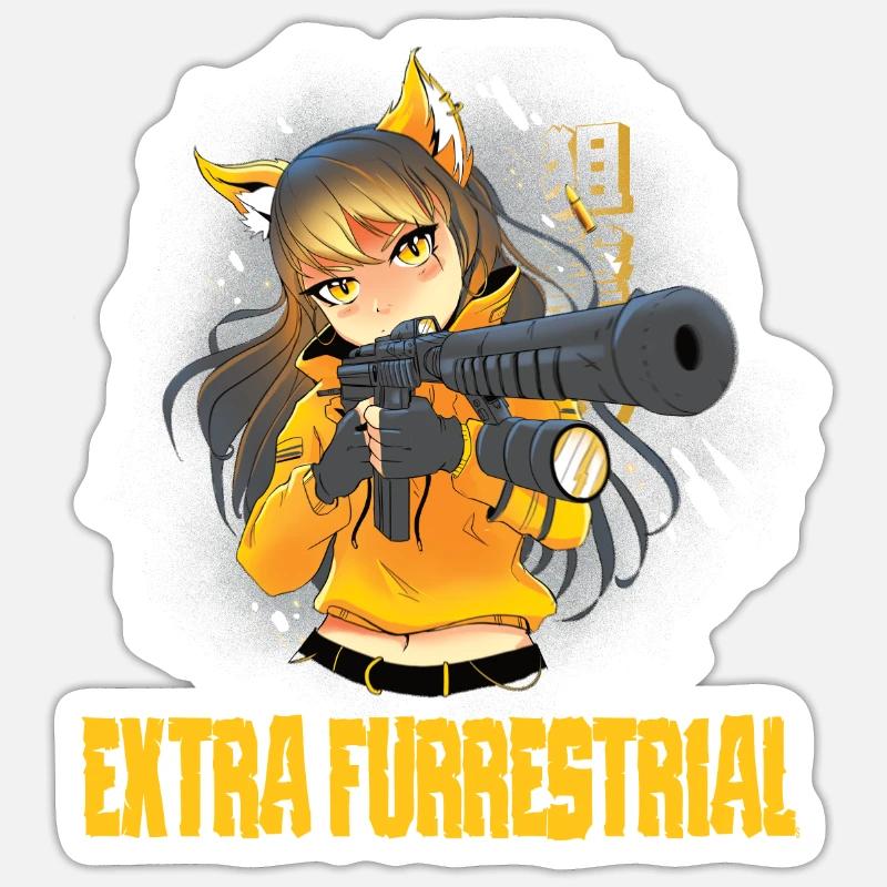 Fandom à fourrure - Sticker taille S (10 x 10 cm) - blanc mat