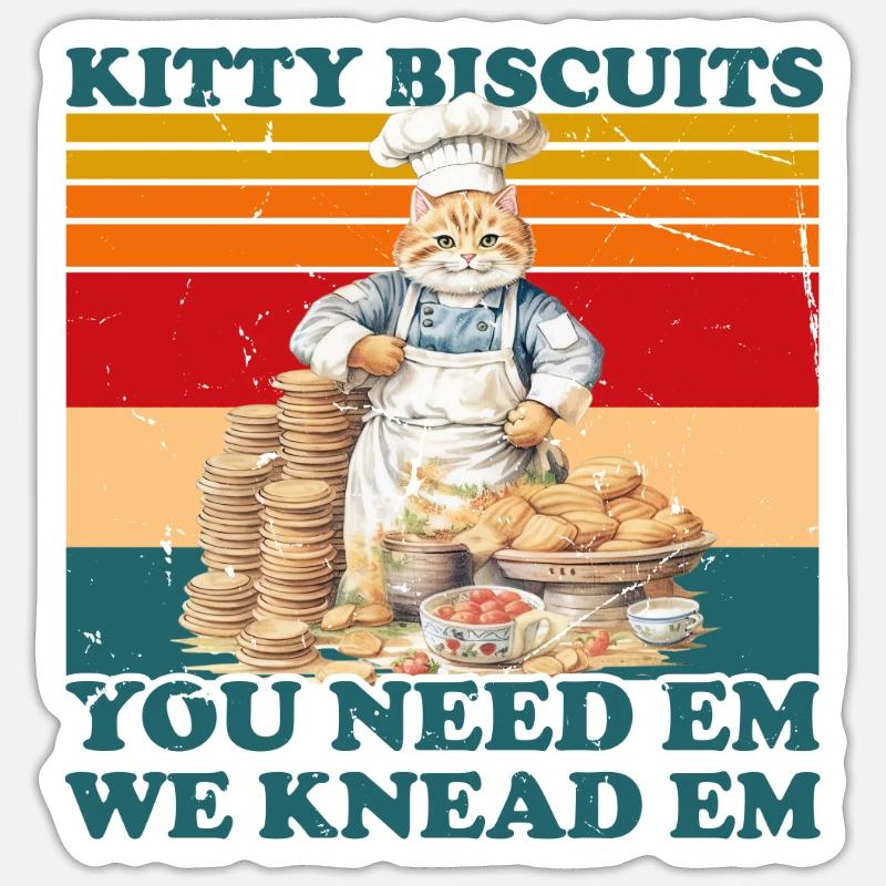 Kitty Biscuits Cat Cat Biscuits Baker Baker Sticker taille S (10 x 10 cm)