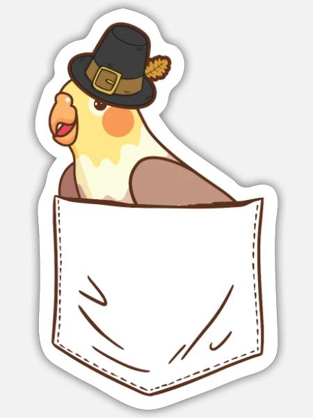 Tasche Pilgrim Nymphensittich Vogel niedlich - Sticker Größe S (10 x 10 cm) - Mattweiß