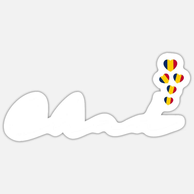 Tschad - Sticker Größe S (10 x 10 cm) - Mattweiß