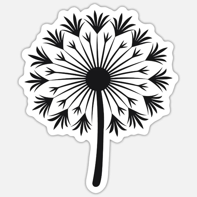 Conception de pissenlit - Sticker taille S (10 x 10 cm) - blanc mat