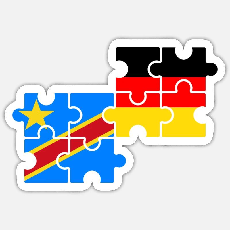 DR Congo Germany Flag German Congolese Sticker size S (10 x 10 cm)