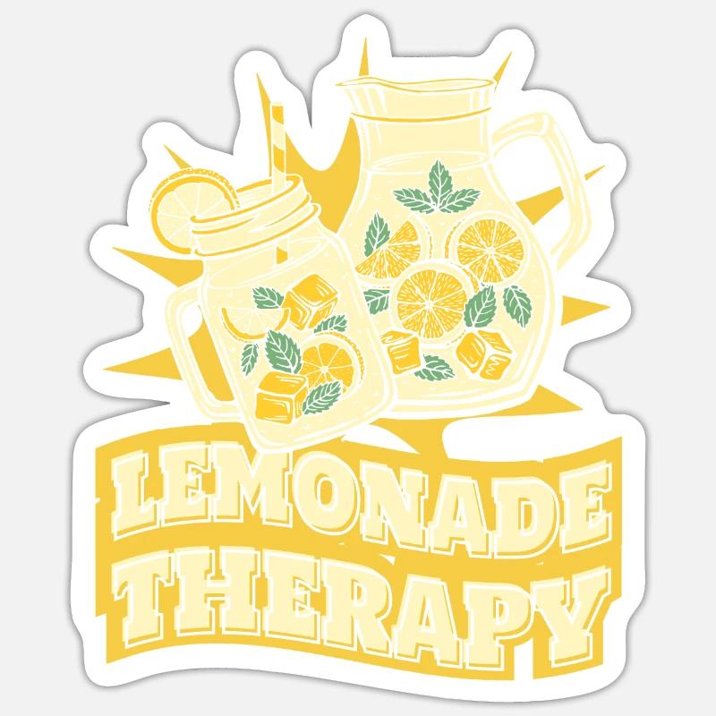 Lemonade Therapy Limonadenverkäufer Limonade - Sticker Größe S (10 x 10 cm) - Mattweiß