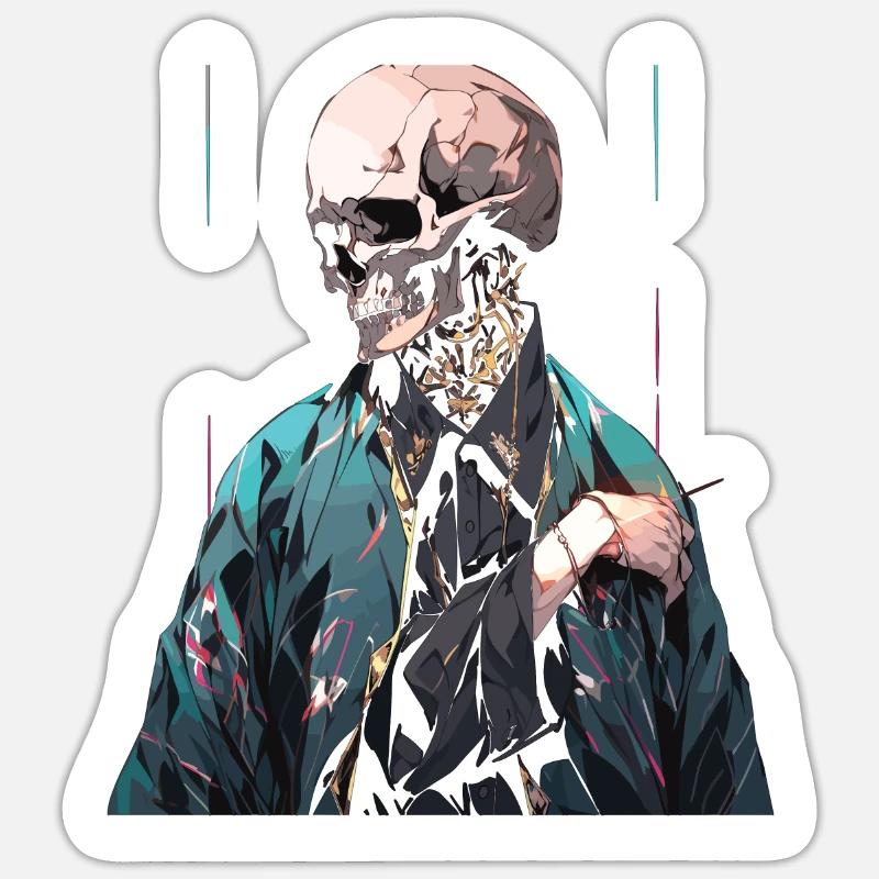 Skull Skull Skulls Skull Skeleton - Sticker size S (10 x 10 cm) - white matte
