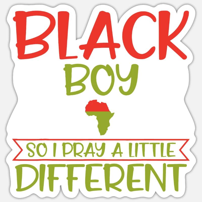 Schwarzer Junge Mama, also bete ich ein wenig anders Sticker Größe S (10 x 10 cm)