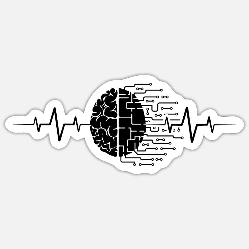 Artificial Intelligence Heartbeat Artificial Intel Sticker size S (10 x 10 cm)