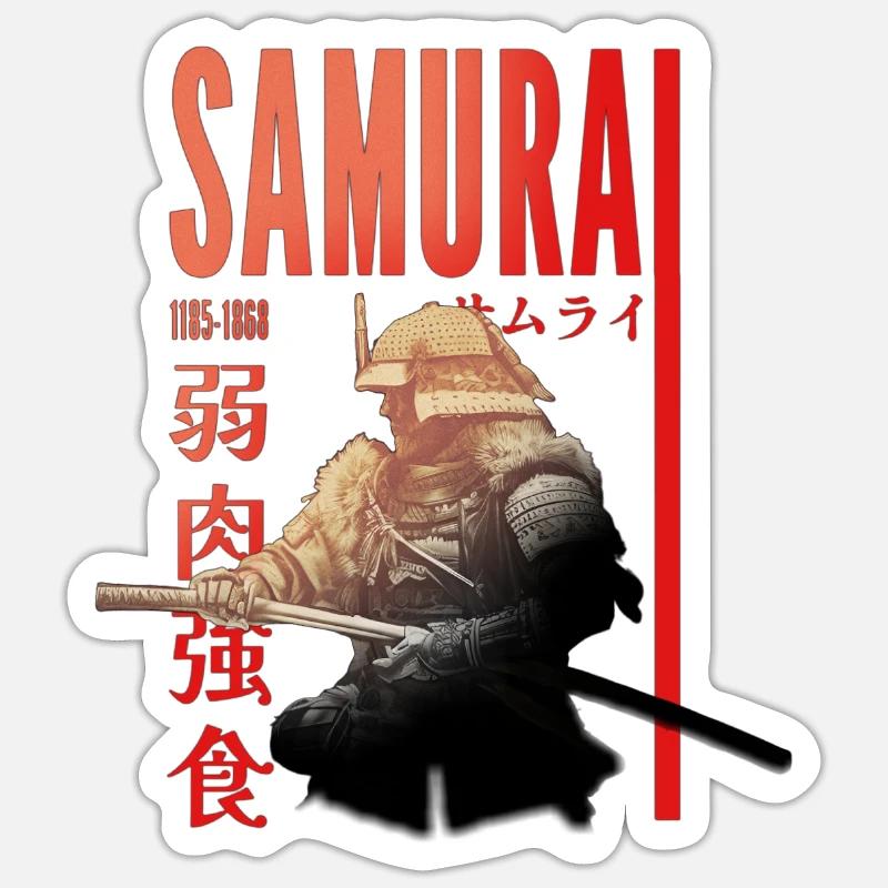 Samurai Warrior - Sticker Größe S (10 x 10 cm) - Mattweiß