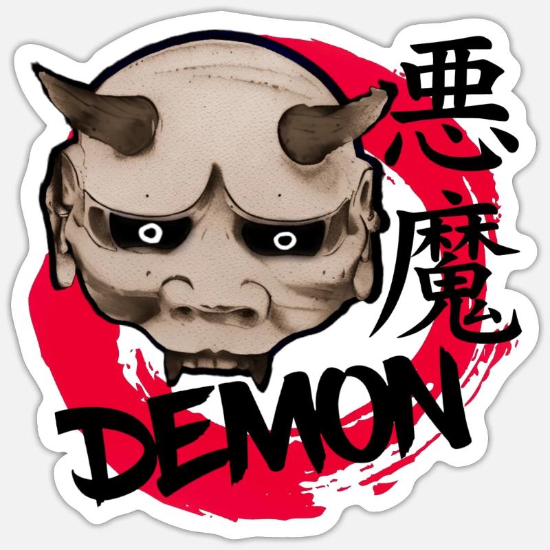 Masque d’Akuma - Sticker taille S (10 x 10 cm) - blanc mat
