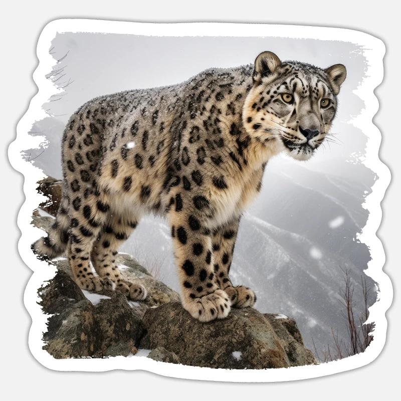 Snow Leopard Snow Leopard - Sticker size S (10 x 10 cm) - white matte