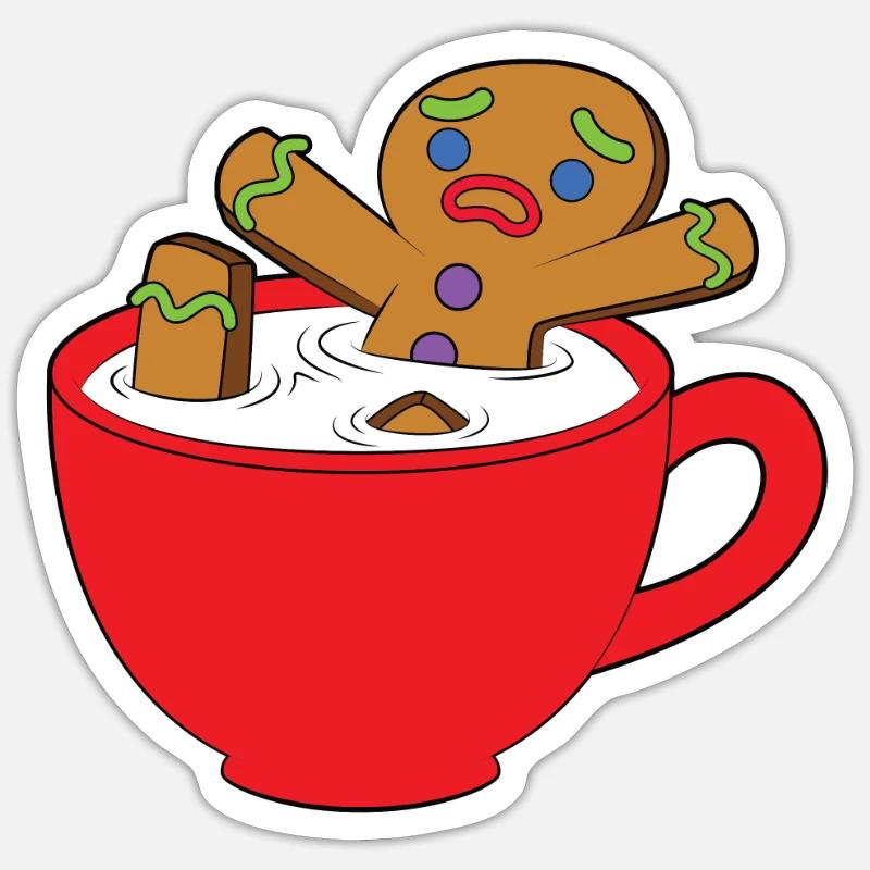 Lebkuchenmann Pokal - Sticker Größe S (10 x 10 cm) - Mattweiß