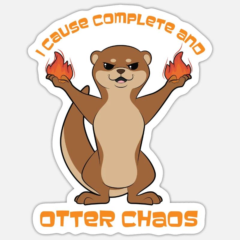 Otter - Sticker size S (10 x 10 cm) - white matte