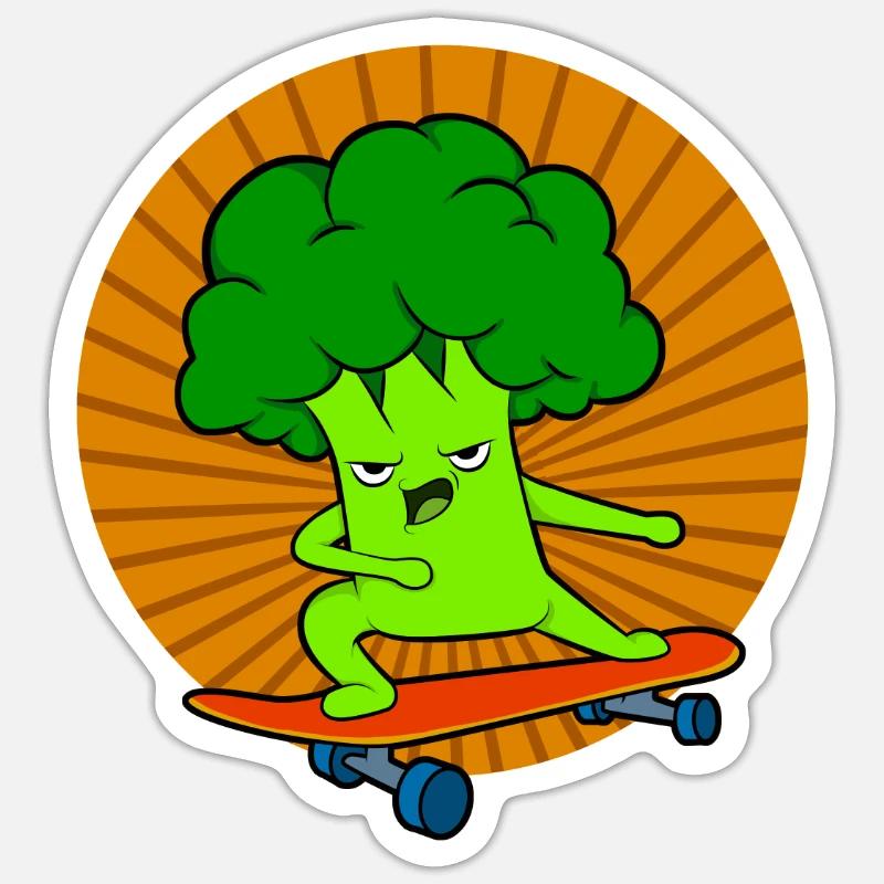 Broccoli Skateboard - Sticker size S (10 x 10 cm) - white matte