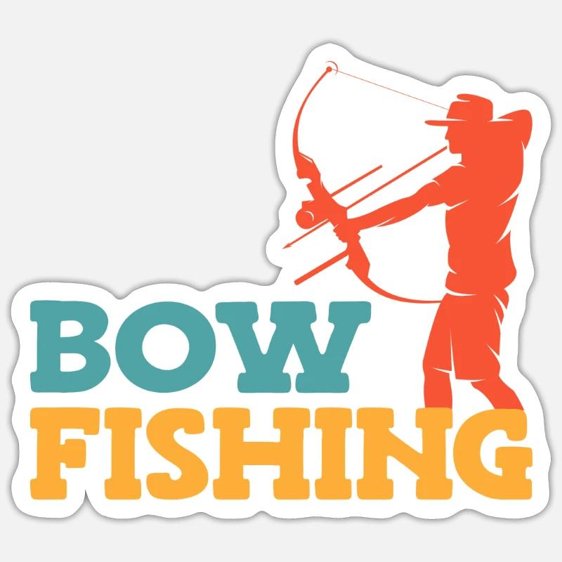 Bogenfischen Bogenjäger Fischjagd Bogen Sticker Größe S (10 x 10 cm)