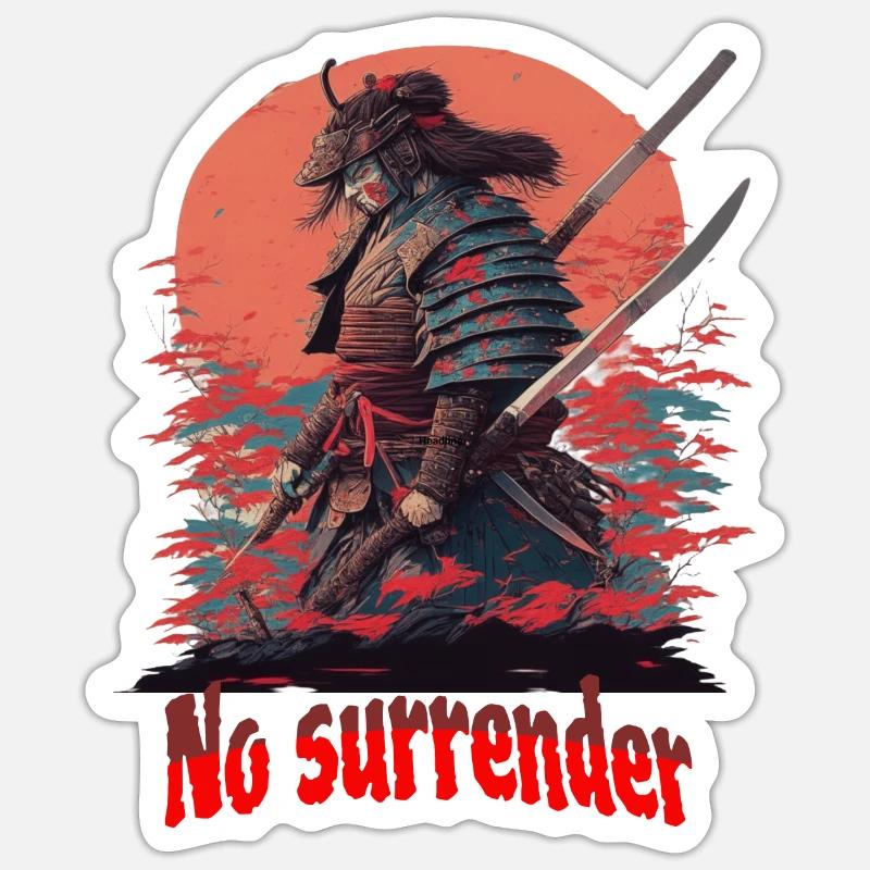 Samurai - Sticker size S (10 x 10 cm) - white matte
