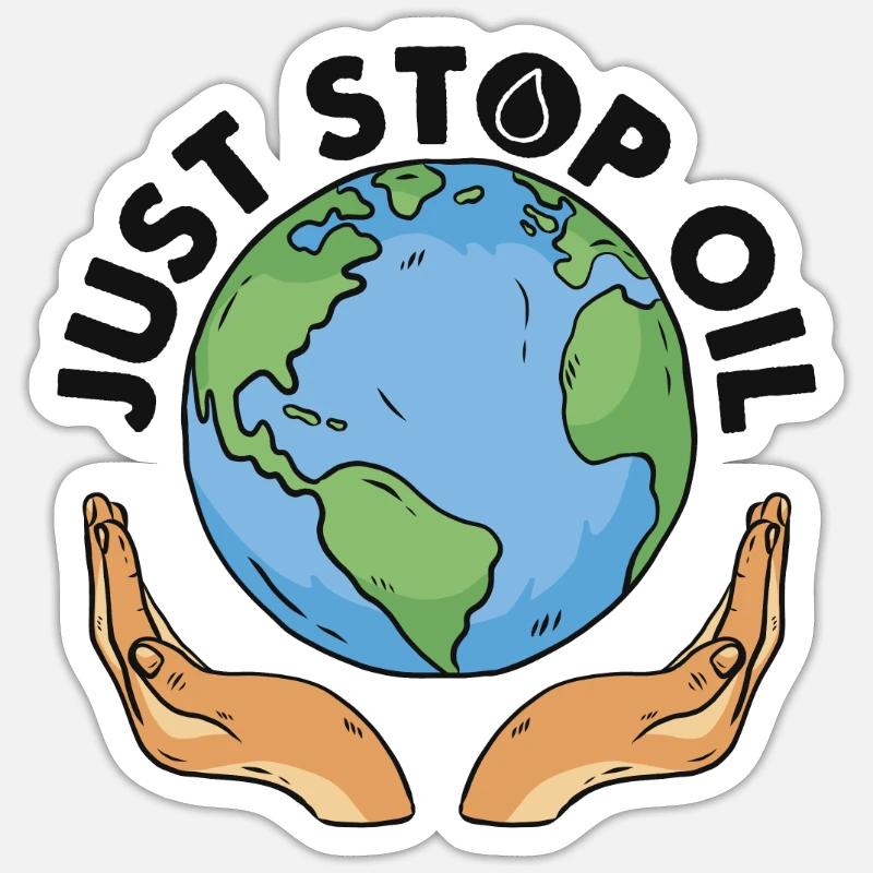 Arrêtez simplement le pétrole et sauvez la Terre - Arrêtez simplement le pétrole - Sticker taille S (10 x 10 cm) - blanc mat