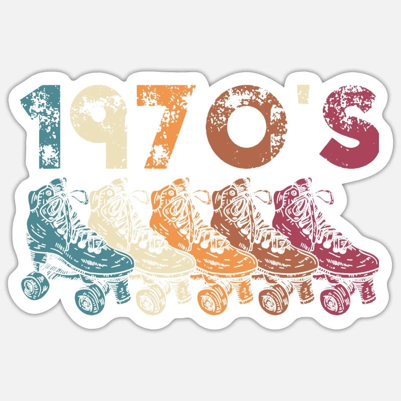 70s Rollerskate Rollerskating - Sticker size S (10 x 10 cm) - white matte