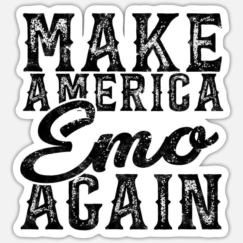 MAKE AMERICA EMO AGAIN - Emo Subculture - Sticker size S (10 x 10 cm) - white matte