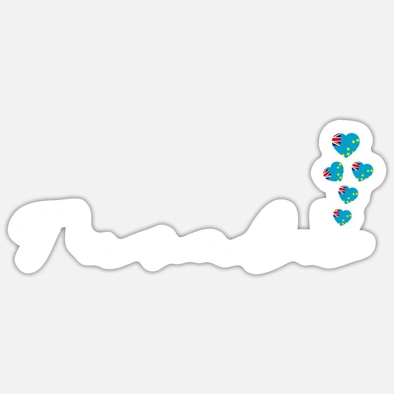Tuvalu - Sticker taille S (10 x 10 cm) - blanc mat