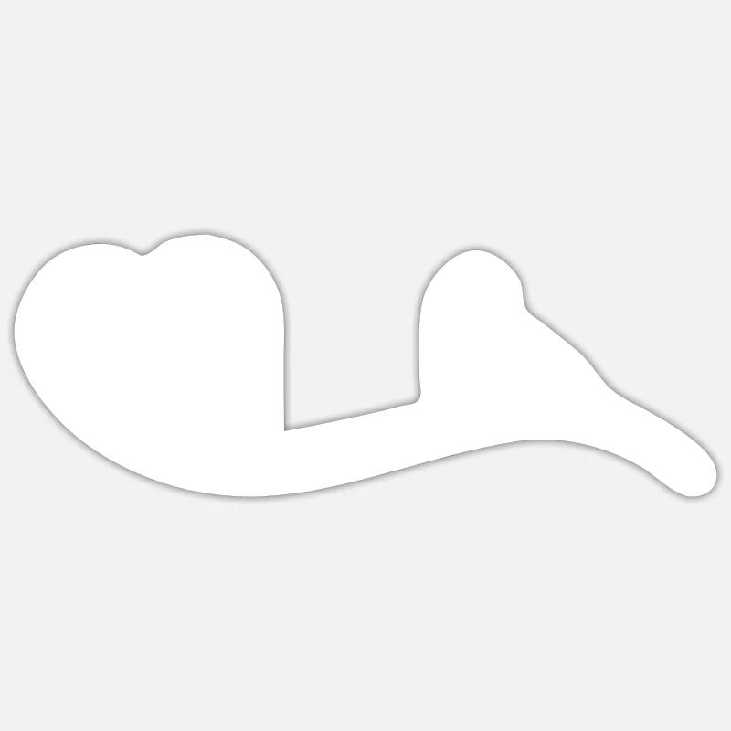 Coeur - Fléchettes - - Sticker taille S (10 x 10 cm) - blanc mat