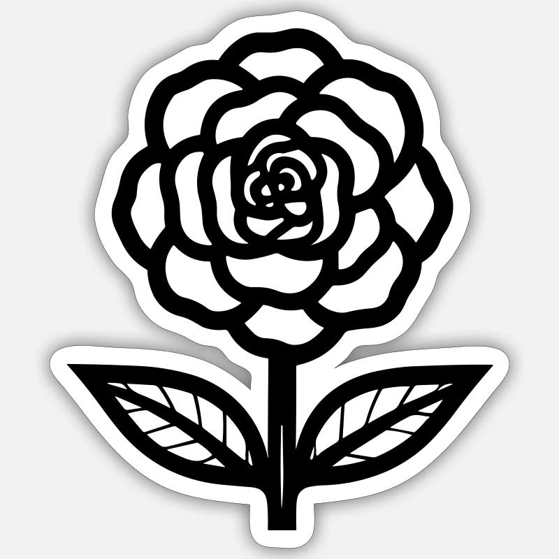 fleur - Sticker taille S (10 x 10 cm) - blanc mat