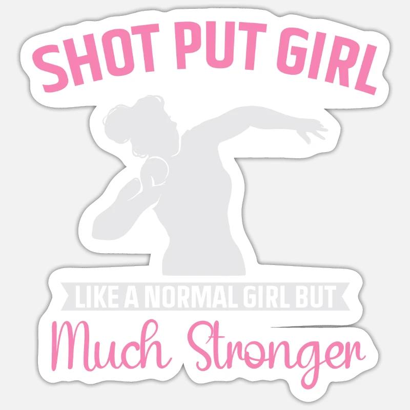Lancer du poids Athlétisme - Sticker taille S (10 x 10 cm) - blanc mat