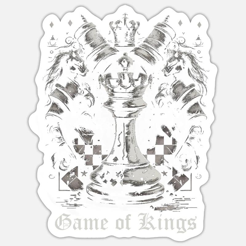 Pièces d’échecs avec lettrage - Sticker taille S (10 x 10 cm) - blanc mat