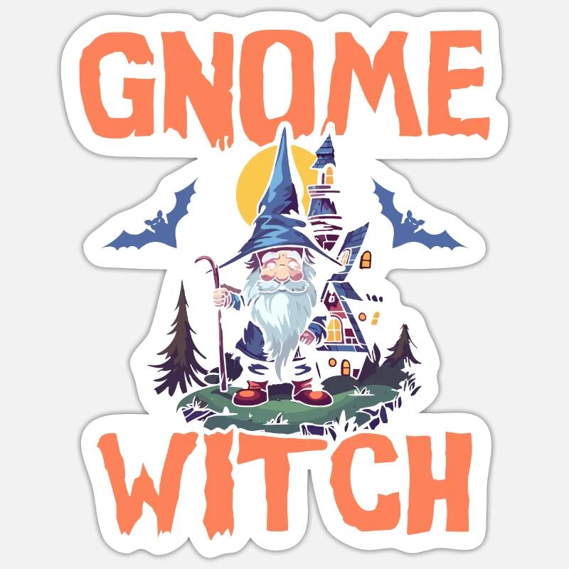 Gartenzwerg Halloween Süßes oder Saures Gärtner Sticker Größe S (10 x 10 cm)