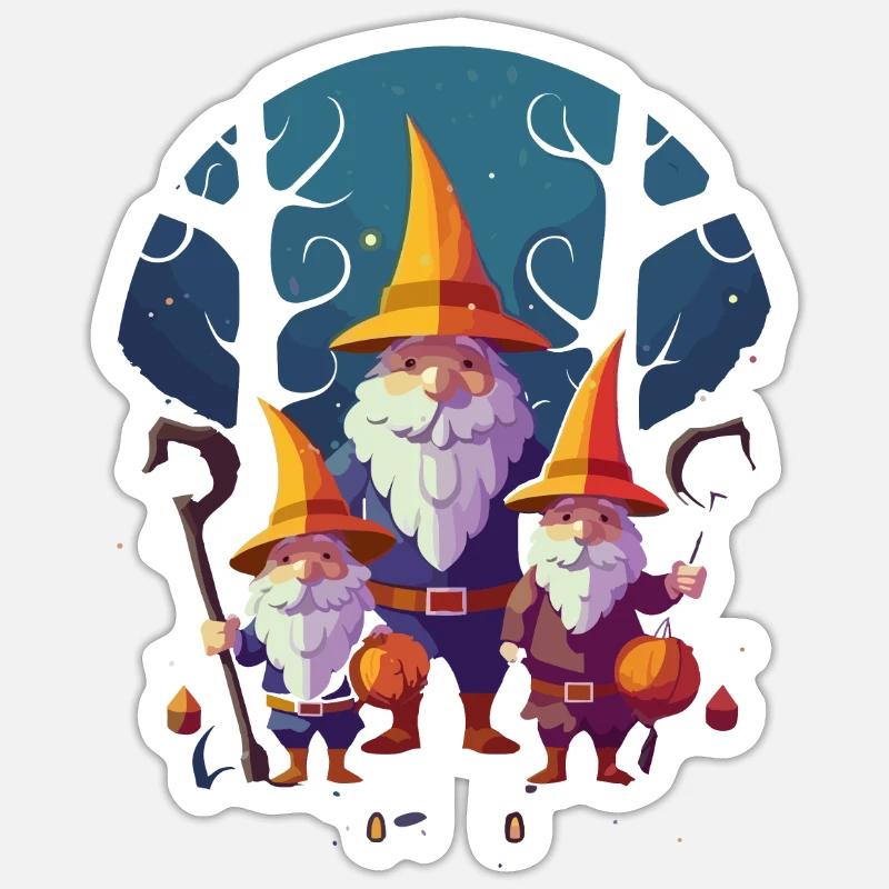 Gartenzwerg Halloween Süßes oder Saures Gärtner Sticker Größe S (10 x 10 cm)