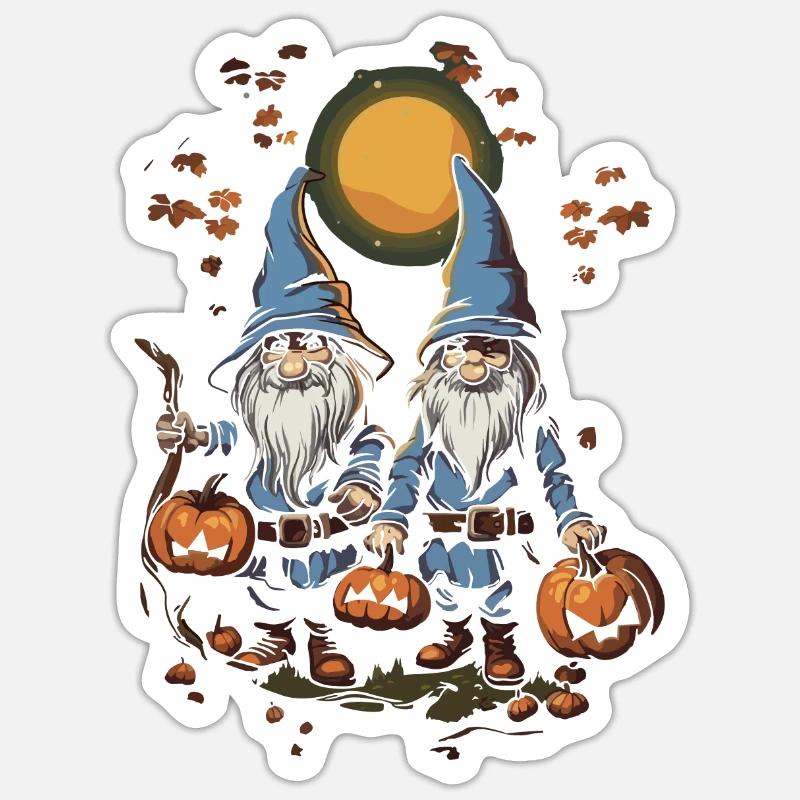 Gartenzwerg Halloween Süßes oder Saures Gärtner Sticker Größe S (10 x 10 cm)