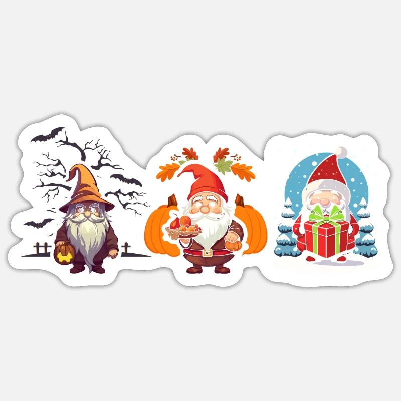 Gartenzwerg Halloween Süßes oder Saures Gärtner Sticker Größe S (10 x 10 cm)