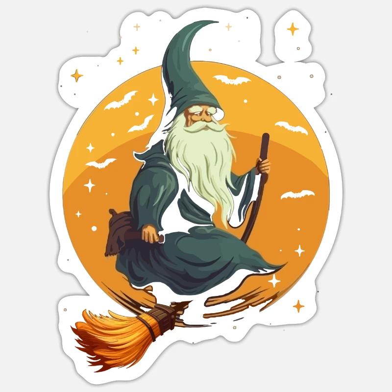 Gartenzwerg Halloween Süßes oder Saures Gärtner Sticker Größe S (10 x 10 cm)