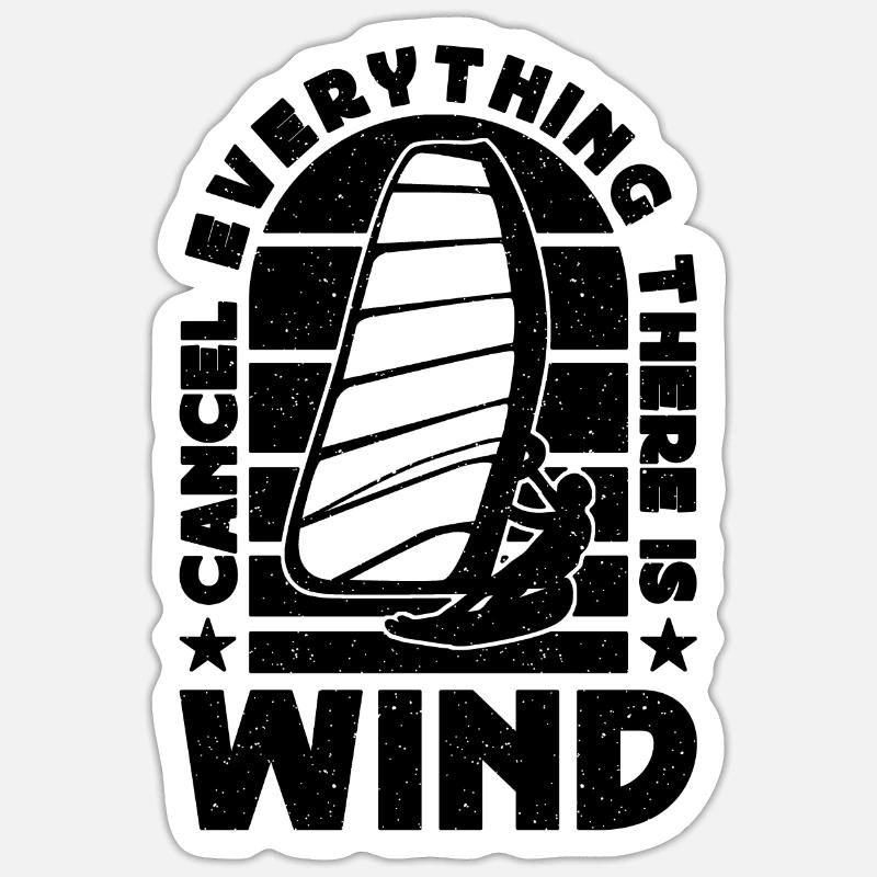 Annuler tout là-bas Surf Windsurf Amateur de planche à voile Sticker taille S (10 x 10 cm)