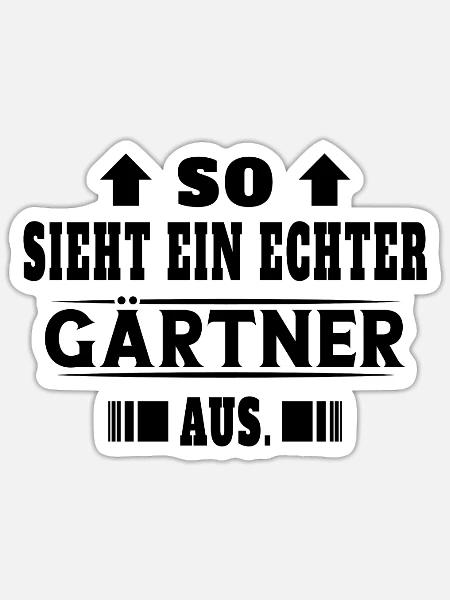 Gärtner Gartenbau Landschaftsbau Hobbygärtner - Sticker Größe S (10 x 10 cm) - Mattweiß