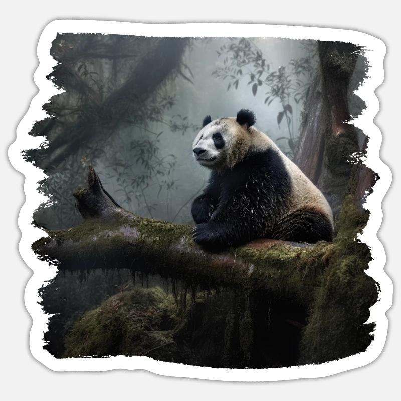 Pandas réaliste Panda Panda géant Sticker taille S (10 x 10 cm)