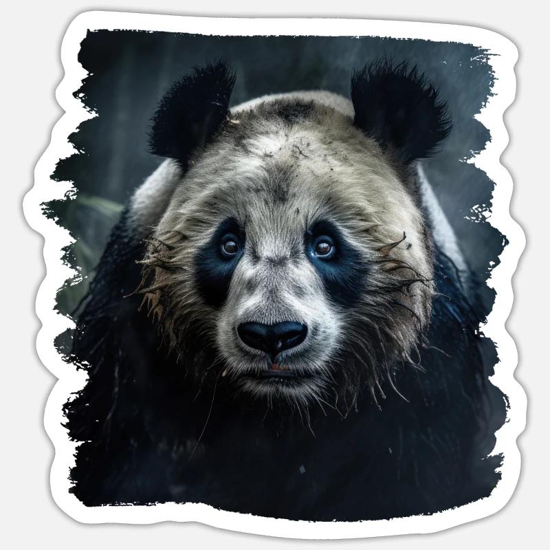 Pandas réaliste Panda Panda géant Sticker taille S (10 x 10 cm)