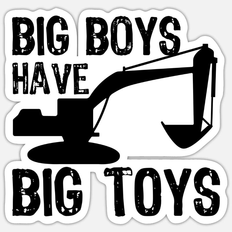 Baggerfahrer - Sticker Größe S (10 x 10 cm) - Mattweiß