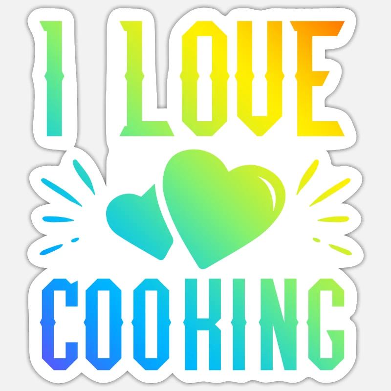 Ich liebe Kochen Sticker Größe S (10 x 10 cm)