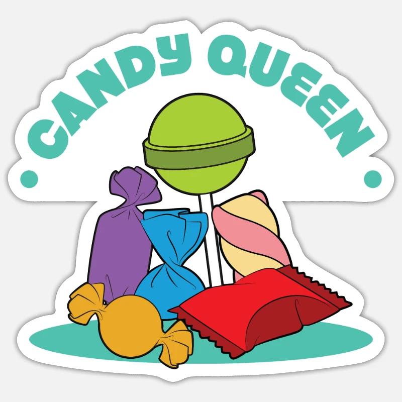 Candy queen - Sticker size S (10 x 10 cm) - white matte