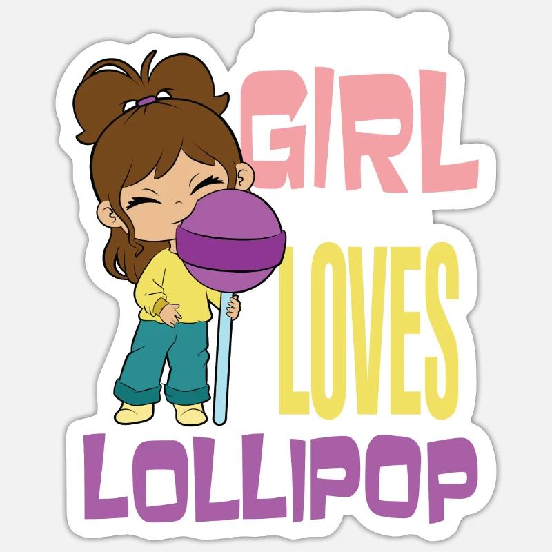 Lollipop Candy Gift Sticker size S (10 x 10 cm)