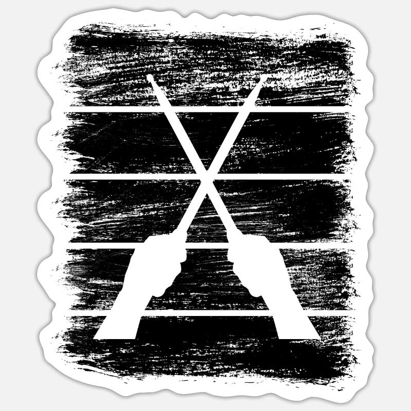 Drumsticks Sketch - Sticker size S (10 x 10 cm) - white matte